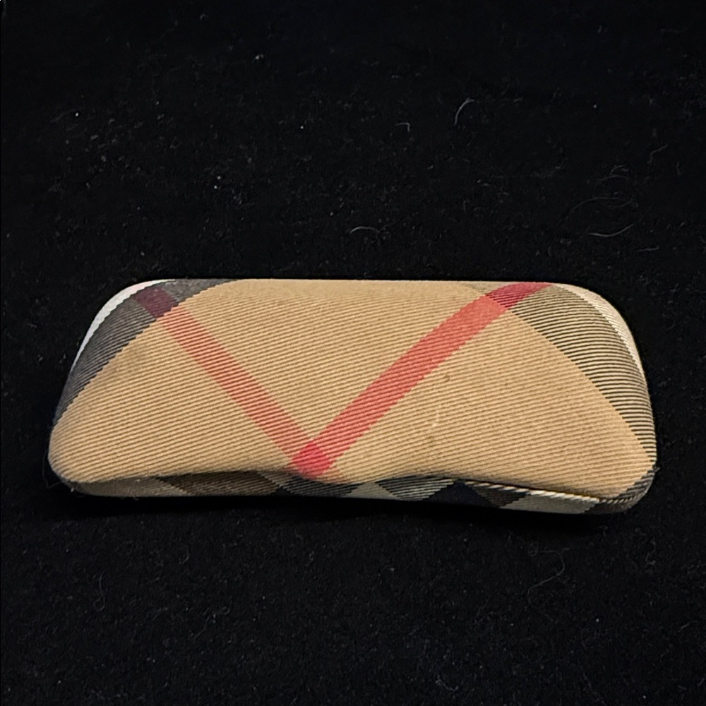 This is a Burberry Nova Check Clamshell Hard Eyeglass/Sunglass Case